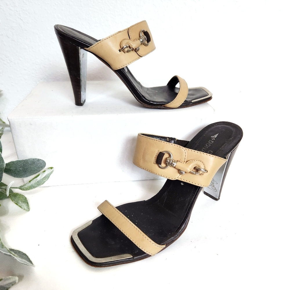 Donald J Pliner Couture Sz 7 Italian High Heel Sandals Lobster Clasp DANYAE